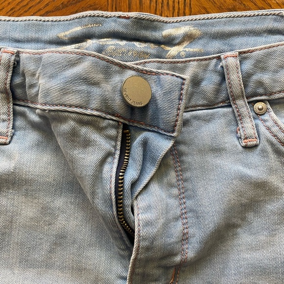 Seven7 Distressed Denim Blue Women's Shorts - Picture 7 of 8